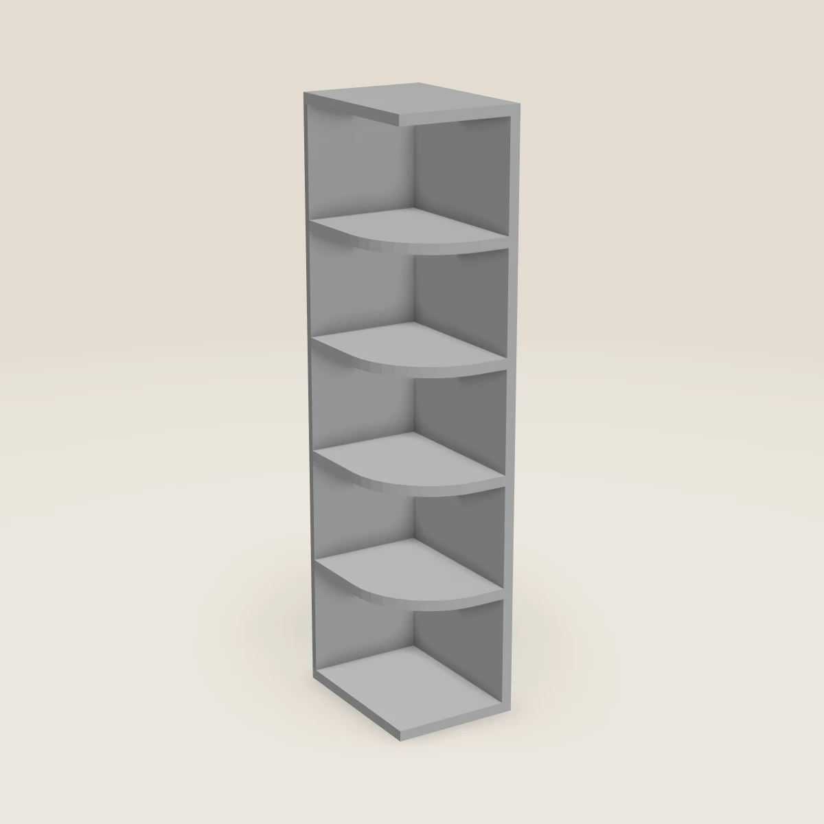 9" Wall End Shelf Cabinet — 42" High, 3D picture