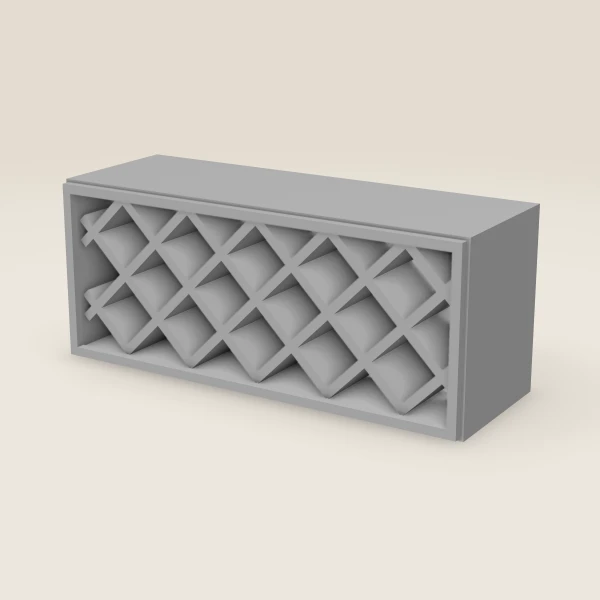 36" Wall Wine Rack — 15" High, 3D picture