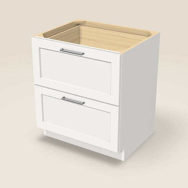 30" Two Drawer Base Cabinet, 3D picture