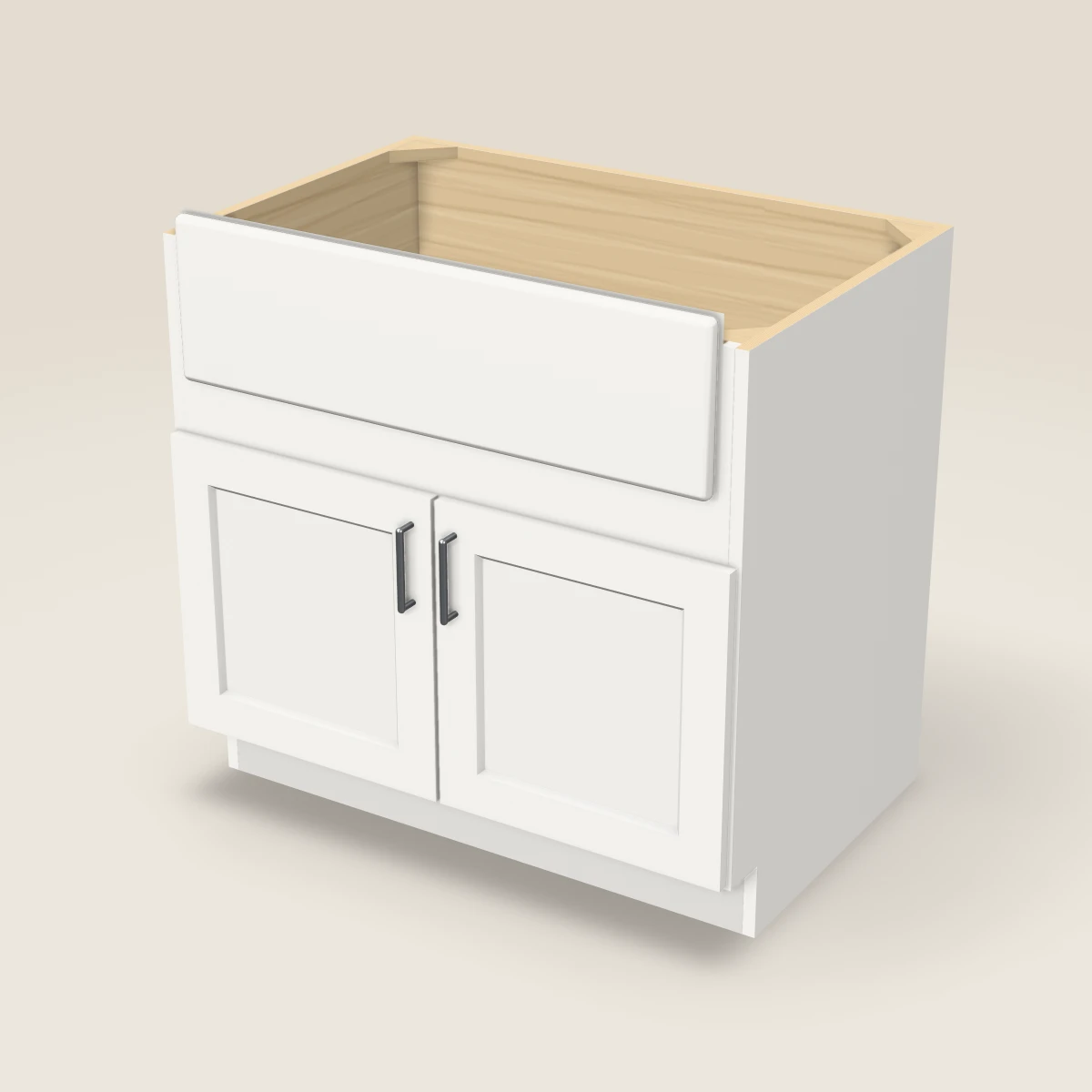 36" Farm Sink Base Cabinet, 3D picture