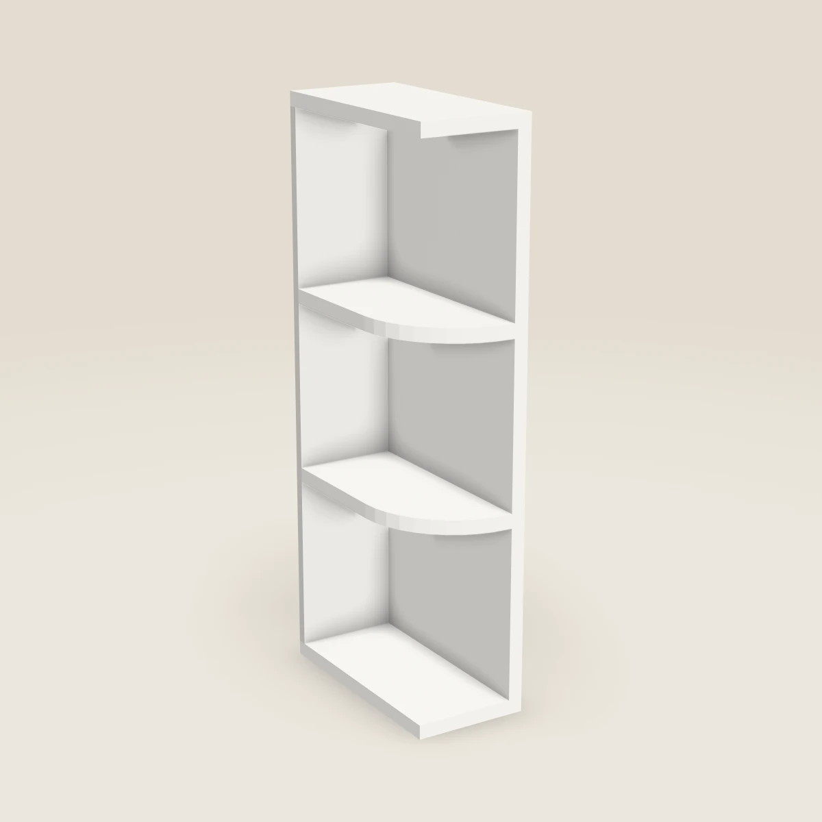 6" Wall End Shelf Cabinet — 30" High, 3D picture