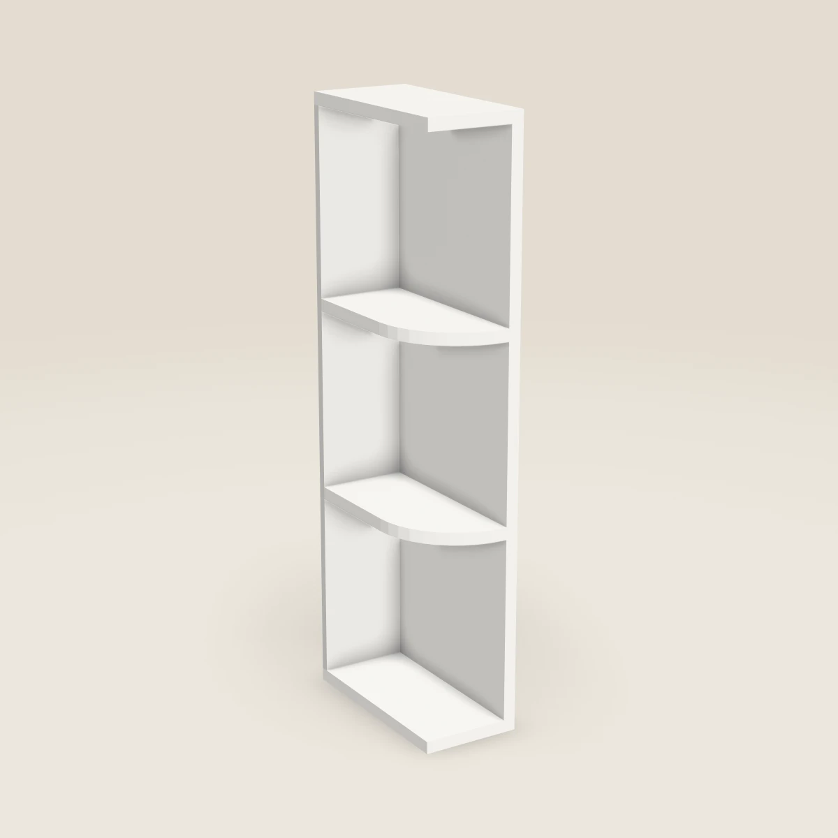6" Wall End Shelf Cabinet — 36" High, 3D picture