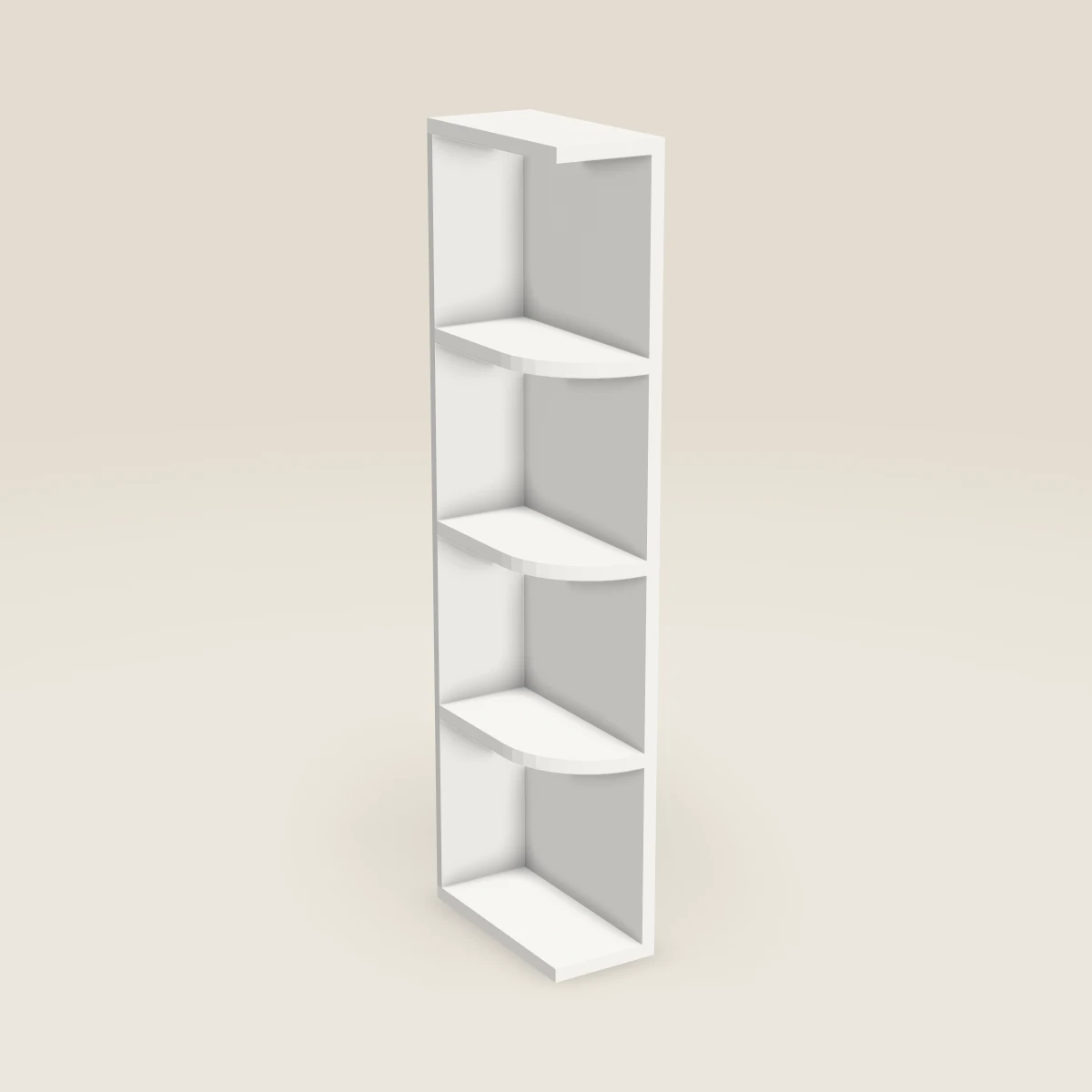 6" Wall End Shelf Cabinet — 42" High, 3D picture