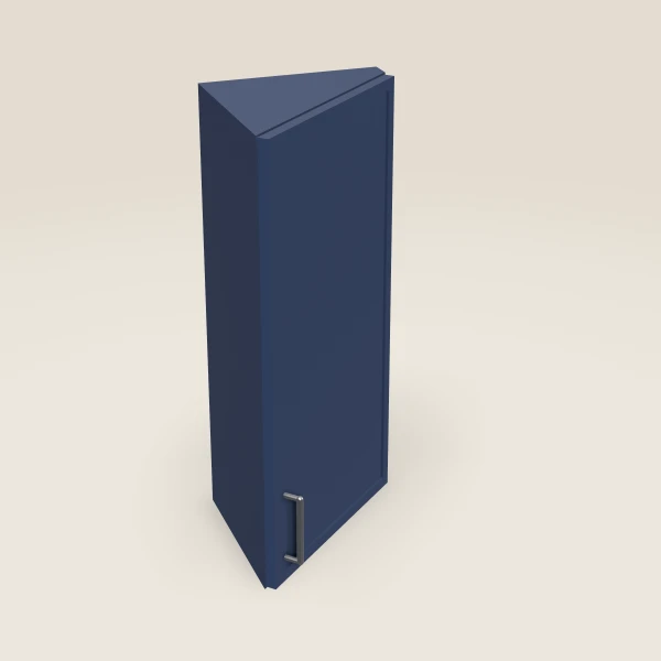 12" Wall End Angle Cabinet — 30" High — Petit Blue, 3D picture