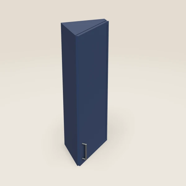 12" Wall End Angle Cabinet — 36" High — Petit Blue, 3D picture
