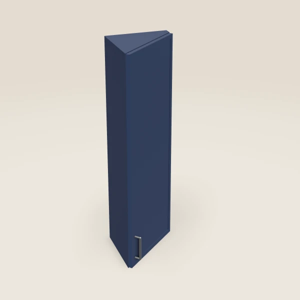 12" Wall End Angle Cabinet — 42" High — Petit Blue, 3D picture