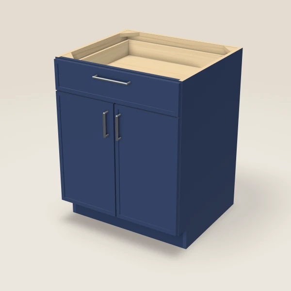 27" Base Cabinet — Double Door — Petit Blue, 3D picture
