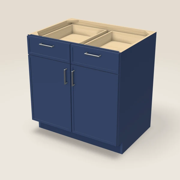 33" Base Cabinet — Double Door — Petit Blue, 3D picture