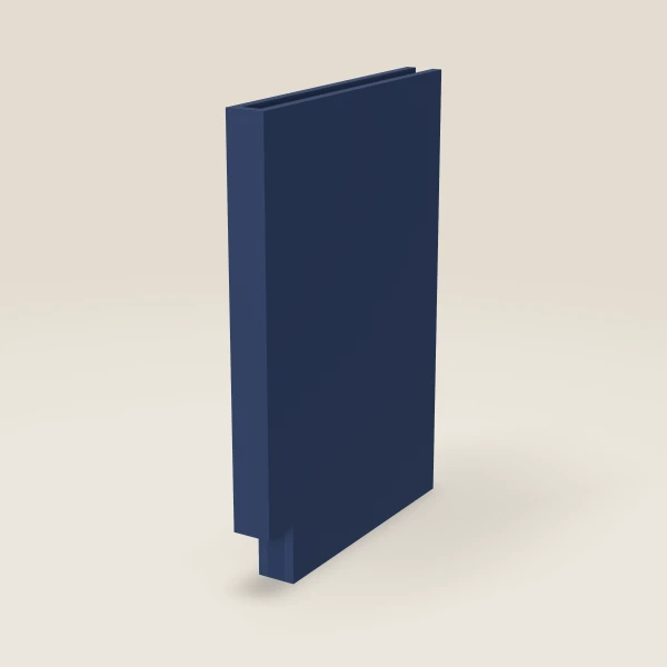 3" Boxed Column, Base — 34½" High, 24" Deep — Petit Blue, 3D picture