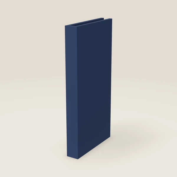 3" Boxed Column, Wall — 30" High, 15" Deep — Petit Blue, 3D picture