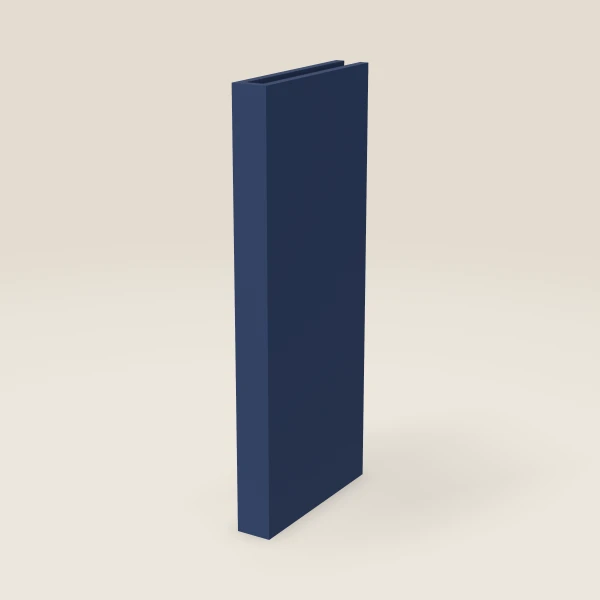 3" Boxed Column, Wall — 36" High, 15" Deep — Petit Blue, 3D picture