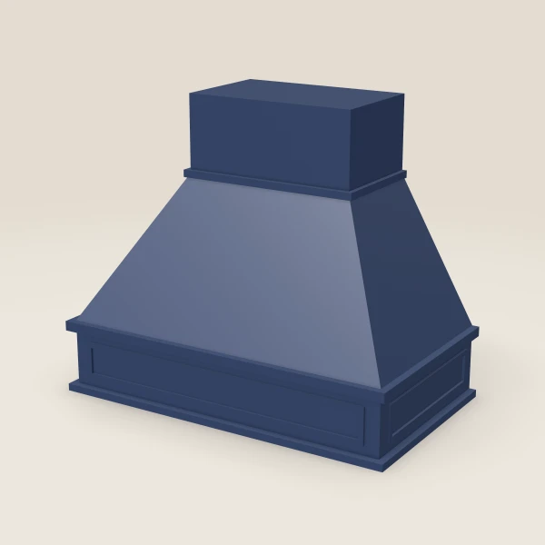 36" Curved Range Hood — Petit Blue, 3D picture