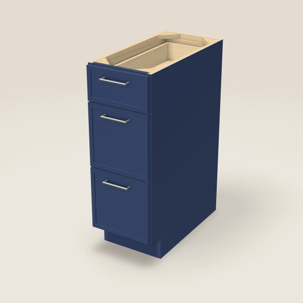12" 3-Drawer Base — Petit Blue, 3D picture
