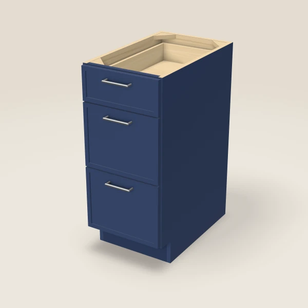 15" 3-Drawer Base — Petit Blue, 3D picture