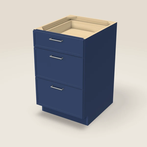 21" 3-Drawer Base — Petit Blue, 3D picture