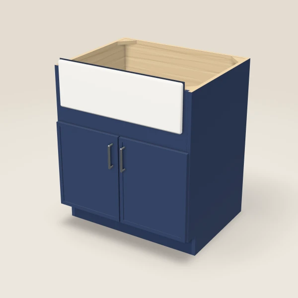 30" Farm Sink Base — Petit Blue, 3D picture