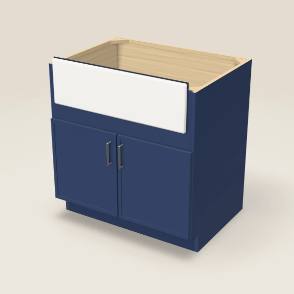 33" Farm Sink Base — Petit Blue, 3D picture