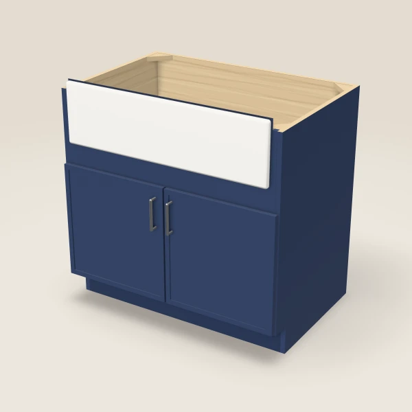 36" Farm Sink Base — Petit Blue, 3D picture