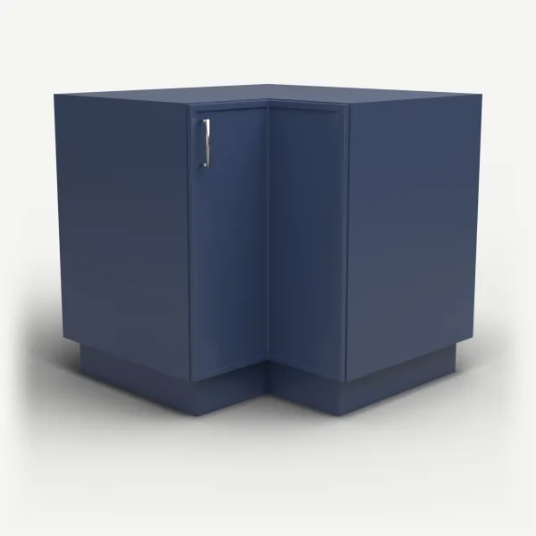Easy Reach Corner Cabinet, Bi-Fold Door — 36" — Petit Blue, 3D picture
