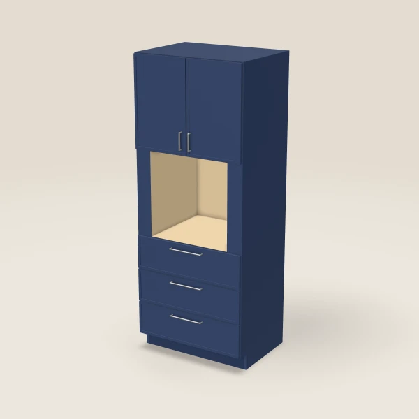 33" Oven Cabinet — 84" High — Petit Blue, 3D picture