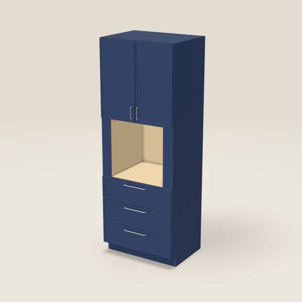 33" Oven Cabinet — 90" High — Petit Blue, 3D picture