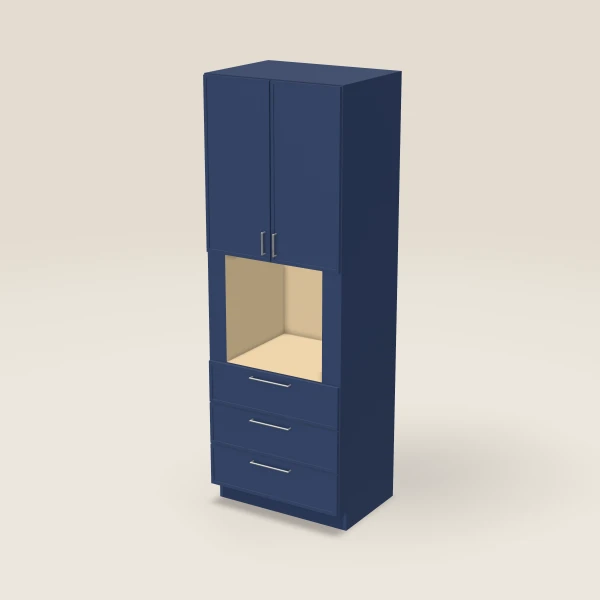 33" Oven Cabinet — 96" High — Petit Blue, 3D picture