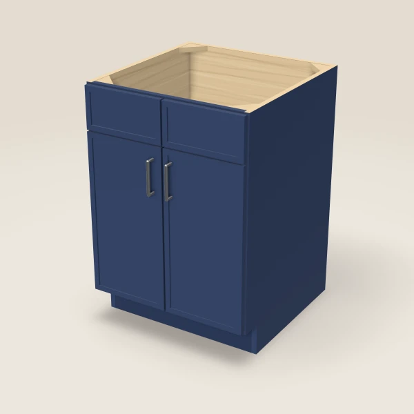 24" Sink Base — Double Door — Petit Blue, 3D picture