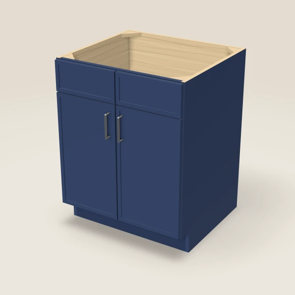 27" Sink Base — Double Door — Petit Blue, 3D picture