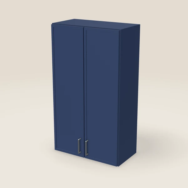 24" Wall Cabinet — 42" High, Double Door — Petit Blue, 3D picture