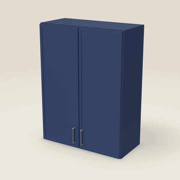 27" Wall Cabinet — 36" High, Double Door — Petit Blue, 3D picture