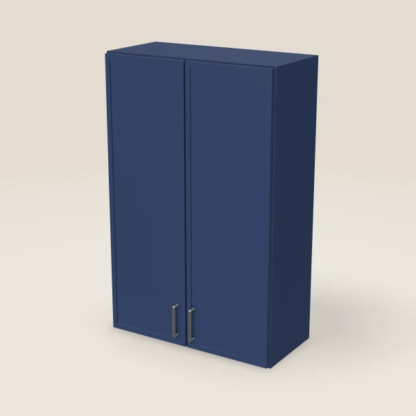 27" Wall Cabinet — 42" High, Double Door — Petit Blue, 3D picture