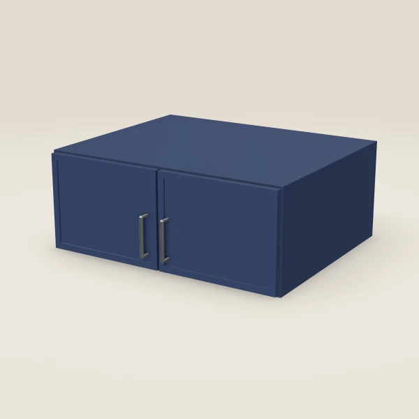 30" Wall Cabinet — 12" High, 24" Deep, Double Door — Petit Blue, 3D picture