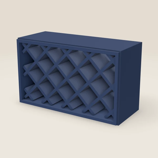 30" Wine Rack Wall Cabinet — 18" High — Petit Blue, 3D picture