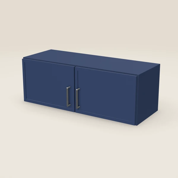 33" Wall Cabinet — 12" High, Double Door — Petit Blue, 3D picture