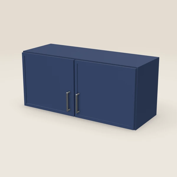 Gabinete de pared de 33" — 15" de alto, dos puertas — Petit Blue, imagen en 3D