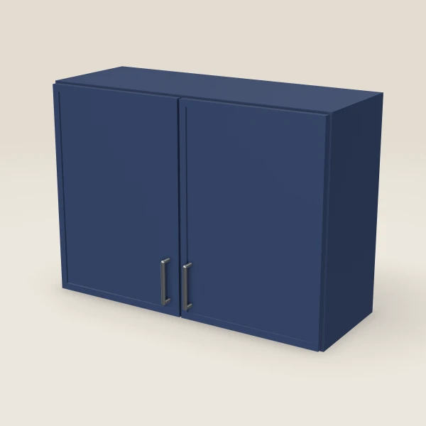 33" Wall Cabinet — 24" High, Double Door — Petit Blue, 3D picture