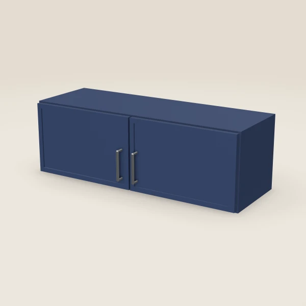 36" Wall Cabinet — 12" High, Double Door — Petit Blue, 3D picture