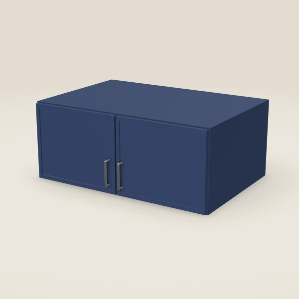Gabinete de pared de 36" — 15" de alto, 24" de fondo, dos puertas — Petit Blue, imagen en 3D