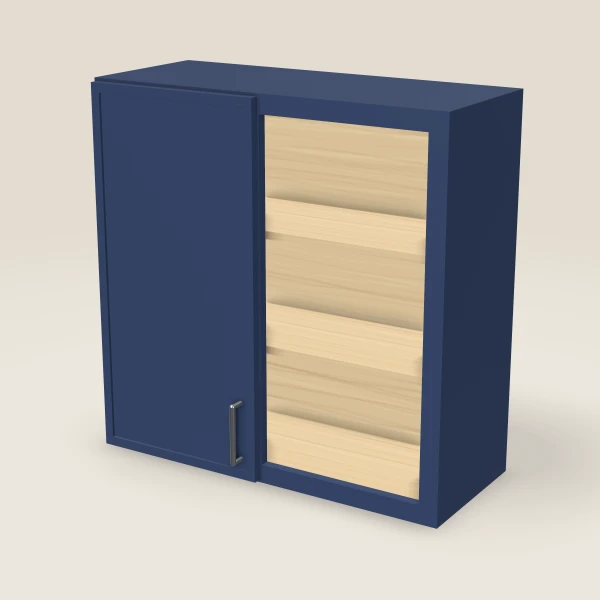 Wall Blind Corner — 30" High — Petit Blue, 3D picture