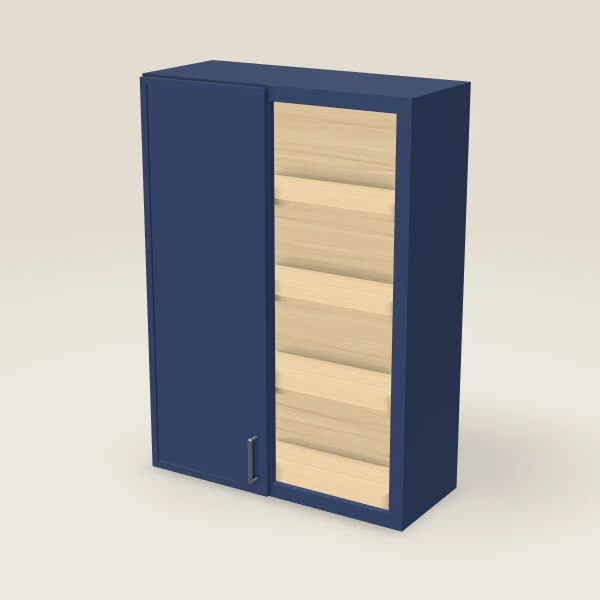 Wall Blind Corner — 42" High — Petit Blue, 3D picture