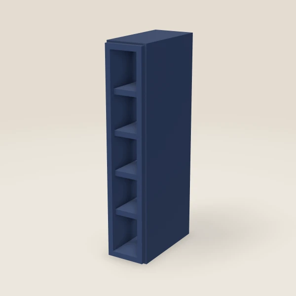 6" Wall Cube — 30" High, 5 Cubes — Petit Blue, 3D picture
