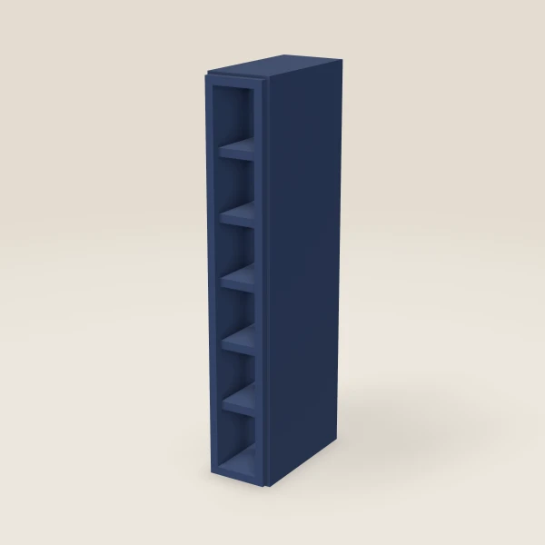 6" Wall Cube — 36" High, 6 Cubes — Petit Blue, 3D picture