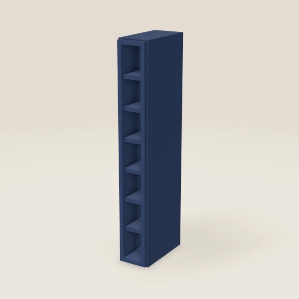 6" Wall Cube — 42" High, 7 Cubes — Petit Blue, 3D picture