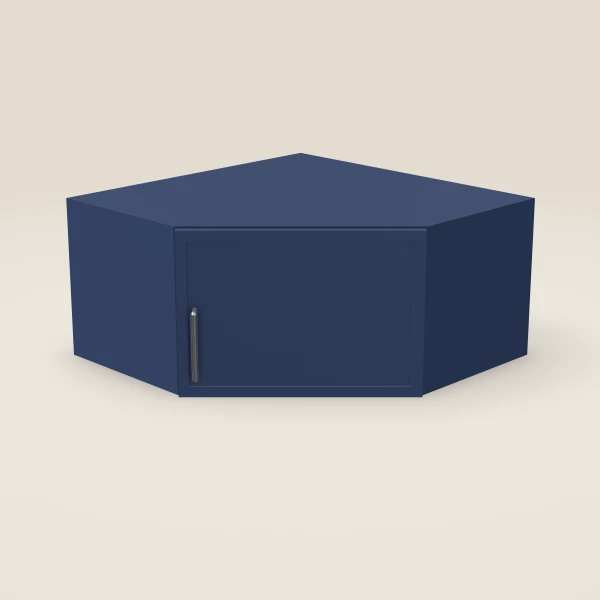24" Wall Diagonal Corner — 12" High — Petit Blue, 3D picture