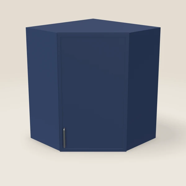 24" Wall Diagonal Corner — 30" High — Petit Blue, 3D picture