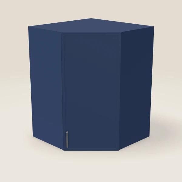 27" Wall Diagonal Corner — 36" High, 15" Deep — Petit Blue, 3D picture