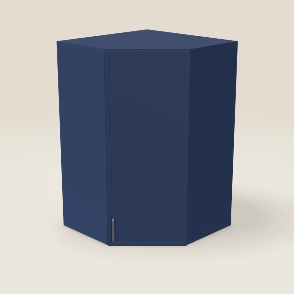 27" Wall Diagonal Corner — 42" High, 15" Deep — Petit Blue, 3D picture