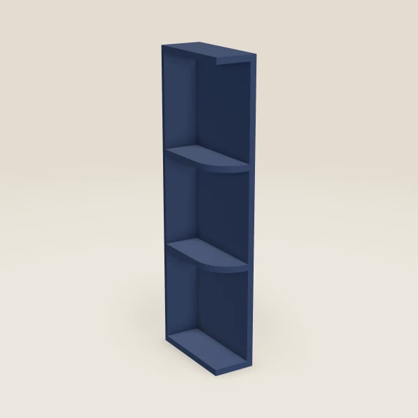 Wall End Shelf — 36" High — Petit Blue, 3D picture