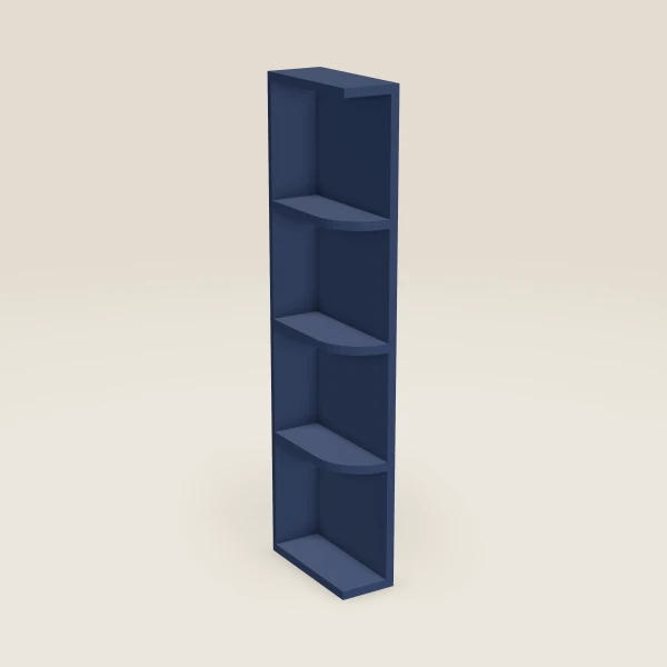 Wall End Shelf — 42" High — Petit Blue, 3D picture