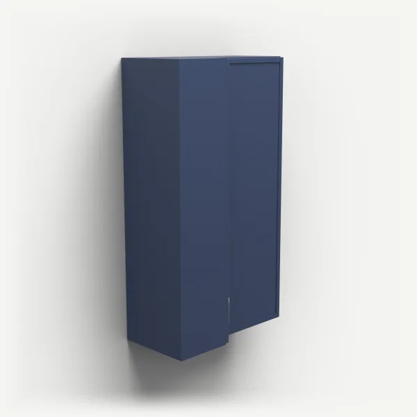 24" Wall Corner Cabinet, Bi-Fold Door — 42" High — Petit Blue, 3D picture